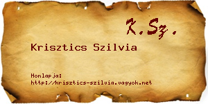Krisztics Szilvia névjegykártya