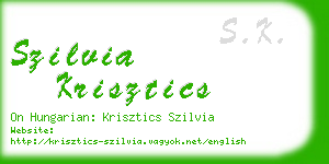 szilvia krisztics business card